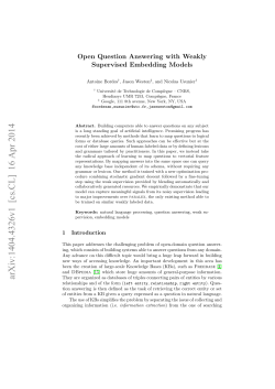 Open Question Answering with Weakly Supervised Embedding