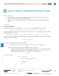 Lesson 3: Numbers in Exponential Form Raised to a Power