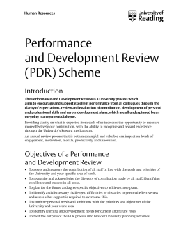 PDR Scheme Guide - University of Reading