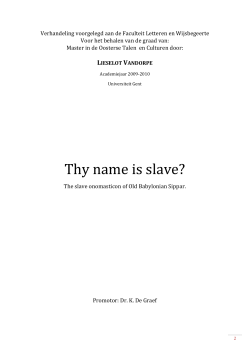 Thy name is slave? - Ghent University Library