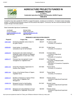 agriculture projects funded in connecticut