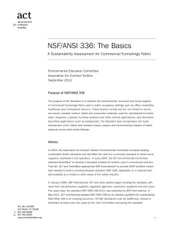 NSF/ANSI 336: The Basics - Association for Contract Textiles