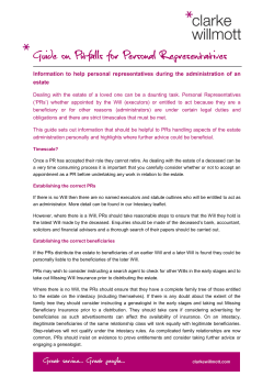 Pitfalls for Personal Representatives