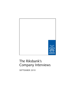 The Riksbank`s Company Interviews September 2010