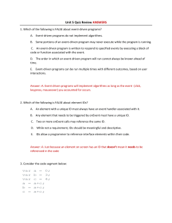 Unit 5 Quiz Review ANSWERS