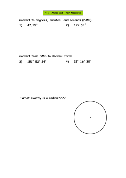 5) Convert from degrees to radians