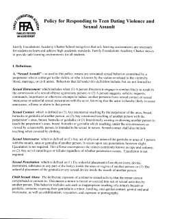 Policy for Responding to Teen Dating Violence and Sexual Assault
