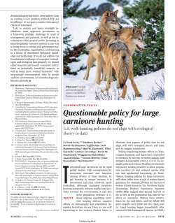 Questionable policy for large carnivore hunting