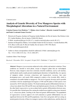 Analysis of Genetic Diversity of Two Mangrove Species with