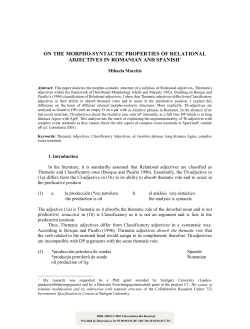 On the morpho-syntactic properties of relational
