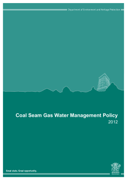 Coal Seam Gas Water Management Policy 2012