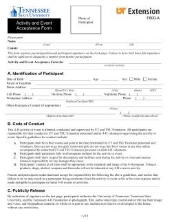 Medical Forms - University of Tennessee Extension