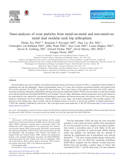 Nano-analyses of wear particles from metal-on-metal and non