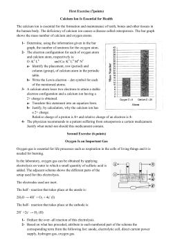 First Exercise (7points) Calcium Ion Is Essential for