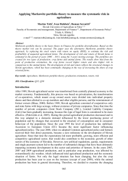 Applying Markowitz portfolio theory to measure the systematic risk in