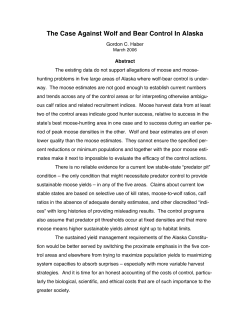 The Case Against Wolf and Bear Control In Alaska