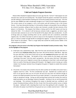 Mission Baseball 6-on-6 Tadpole Program