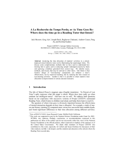 A La Recherche du Temps Perdu, or As Time Goes By: Where does