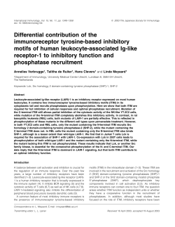 Differential contribution of the immunoreceptor tyrosine‐based