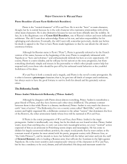 Major Characters in War and Peace