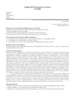 English 209: Introduction to Fiction