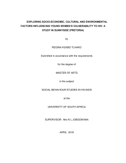 exploring socio-economic, cultural and environmental factors