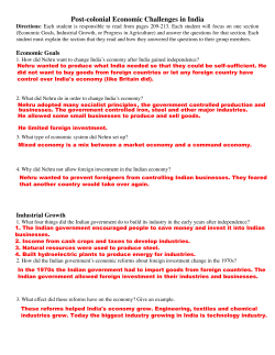 Post-colonial Economic Challenges in India