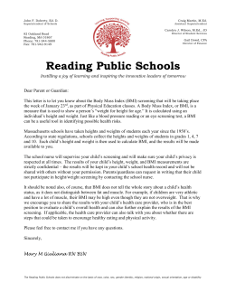 BMI Prescreening Parent Notice