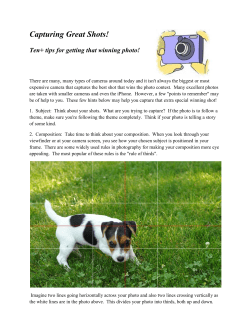 Ten Tips for Taking That Winning Photo!