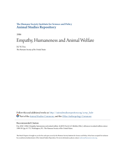 Empathy, Humaneness and Animal Welfare