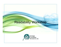Readability Workshop