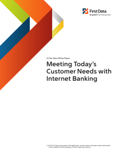 Meeting Today`s Customer Needs with Internet Banking