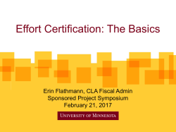Effort Certification: The Basics - Sponsored Projects Administration