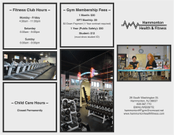 Gym Membership Fees ~ ~ Fitness Club Hours ~ ~ Child Care Hours