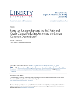 Same-sex Relationships and the Full Faith and Credit Clause