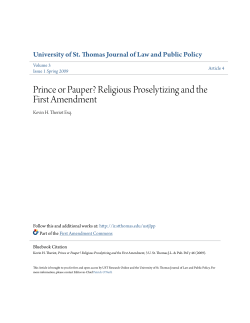 Prince or Pauper? Religious Proselytizing and the First Amendment