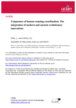 Uniqueness of Human Running Coordination: The - CLoK