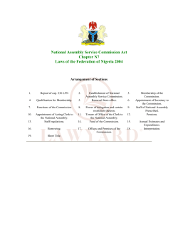National Assembly Service Commission Act