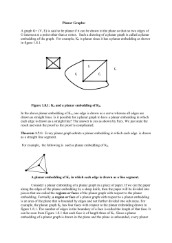 Planar Graphs: A graph G= (V, E) is said to be planar if it can be