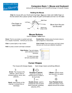 Computers Basic 1: Mouse and Keyboard Cursor Shapes Mouse