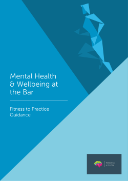 Fitness to Practice - Wellbeing at the Bar