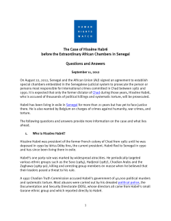 The Case of Hissène Habré before the Extraordinary African