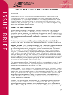 Cash Balance Pension Plans and Older Workers
