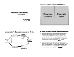 24 Notes - Inference with Two Sample Means