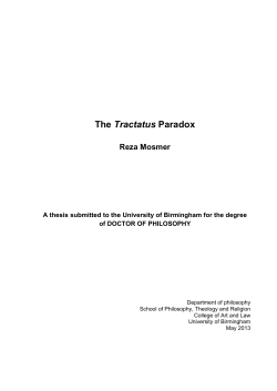 The Tractatus paradox - eTheses Repository