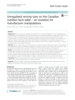 Unregulated serving sizes on the Canadian nutrition facts table &ndash; an