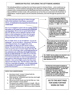Rykken`s Gettysburg Address Exercise