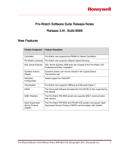 Pro-Watch Software Suite Release Notes Release 3.81