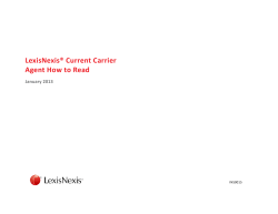 LexisNexis &reg; Current Carrier Agent How to Read