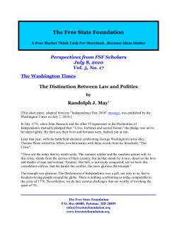 Randolph J. May - The Free State Foundation